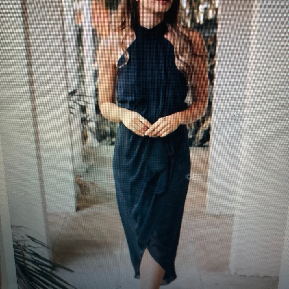 Navy mid length dress